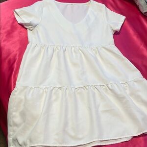 Elegant White Tiered Dress